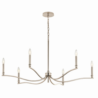 Malene Six Light Chandelier in Polished Nickel (12|52696PN)