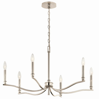 Malene Six Light Chandelier in Polished Nickel (12|52695PN)