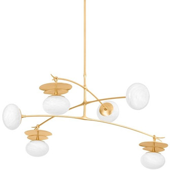 Ceylon Six Light Chandelier in Vintage Gold Leaf (68|451-57-VGL)