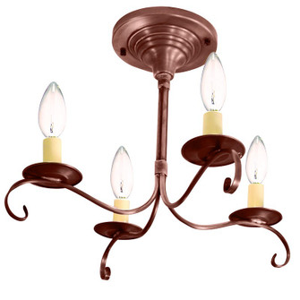 Chandelier Four Light Flush Mount in Antique Copper (196|984F-AC-LT4)
