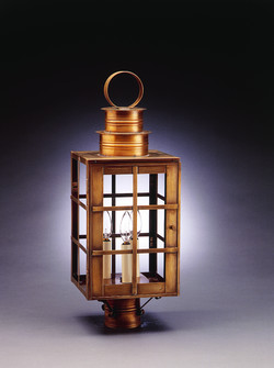 Suffolk Three Light Post Mount in Antique Brass (196|5153-AB-LT3-CLR)