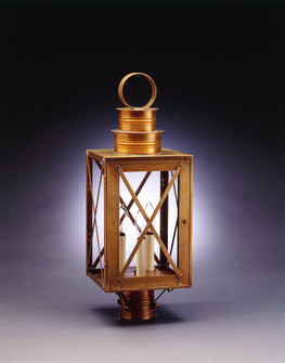 Suffolk Three Light Post Mount in Antique Brass (196|5053-AB-LT3-CLR)