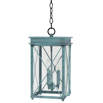 Glidden Three Light Hanging Lantern in Verdi Gris (196|11822-VG-LT3-CLR)