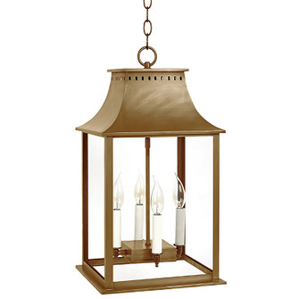 Rockland Four Light Hanging Lantern in Antique Brass (196|11332-AB-LT4-CLR)