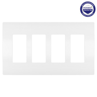 radiant Four-Gang Screwless Wall Plate with Microban in White (246|RWP264WAMCC6)