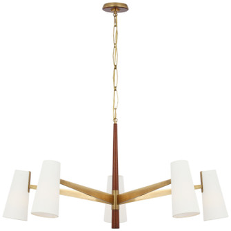 Olina LED Chandelier in Hand-Rubbed Antique Brass and Mahogany (268|ARN 5345HAB/MHG-L)
