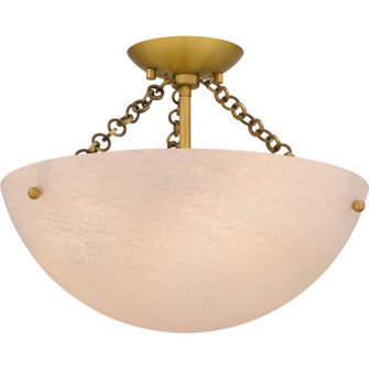 Quoizel Semi-Flush Mount Three Light Semi Flush Mount in Brushed Gold (10|QSF6751BRG)