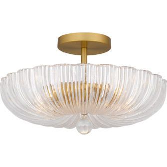 Quoizel Semi-Flush Mount Three Light Semi Flush Mount in Brushed Gold (10|QSF6748BRG)