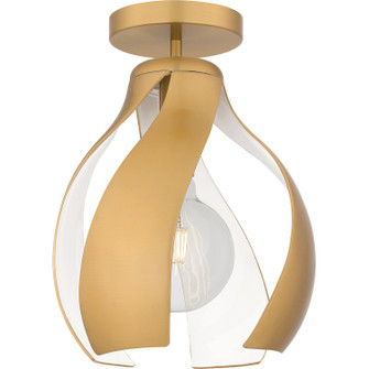 Quoizel Semi-Flush Mount One Light Semi Flush Mount in Brushed Weathered Brass (10|QSF6739BWS)