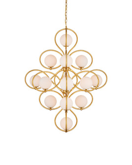 14 Light Chandelier in Contemporary Gold Leaf/Contemporary Gold/White (142|9000-1216)
