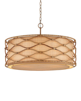 Three Light Pendant in Saddle Tan/Natural (142|9000-1209)