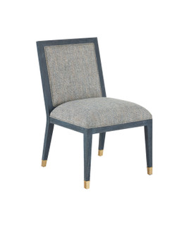 Side Chair in Vintage Navy/Performance Barrett Dusk/Satin Brass (142|7000-0872)