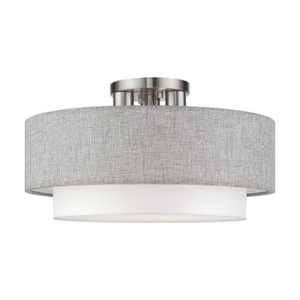 Brookmeade Three Light Semi-Flush Mount in Brushed Nickel (107|60014-91)