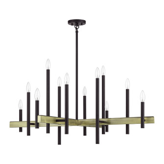Denmark 12 Light Foyer Chandelier in Bronze with Antique Brass (107|49349-07)