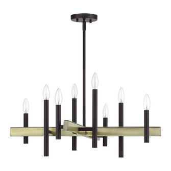 Denmark Eight Light Chandelier in Bronze with Antique Brass (107|49348-07)
