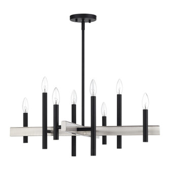 Denmark Eight Light Chandelier in Black with Brushed Nickel (107|49348-04)