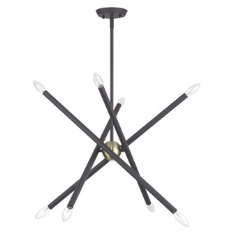 Soho Eight Light Chandelier in Bronze with Antique Brass (107|47005-07)