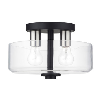 Whitworth Two Light Semi-Flush Mount in Black with Brushed Nickel (107|46122-04)