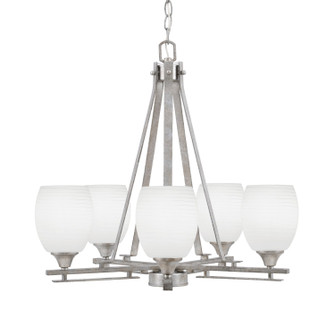 Uptowne Five Light Chandelier in Aged Silver (200|325-AS-615)