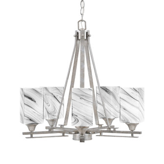 Uptowne Five Light Chandelier in Aged Silver (200|325-AS-549)