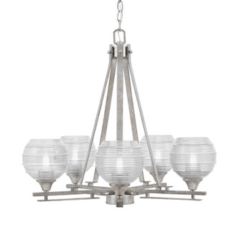 Uptowne Five Light Chandelier in Aged Silver (200|325-AS-5110)