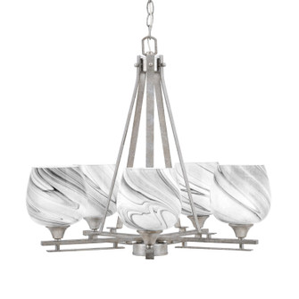 Uptowne Five Light Chandelier in Aged Silver (200|325-AS-4819)