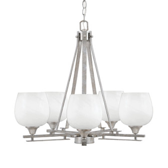 Uptowne Five Light Chandelier in Aged Silver (200|325-AS-4811)