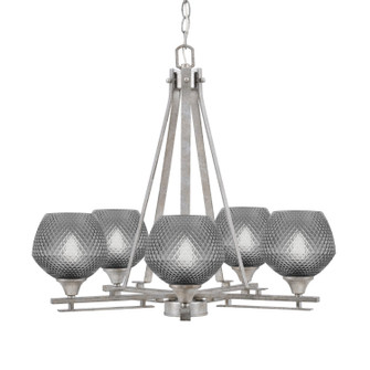 Uptowne Five Light Chandelier in Aged Silver (200|325-AS-4622)