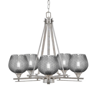 Uptowne Five Light Chandelier in Aged Silver (200|325-AS-4602)