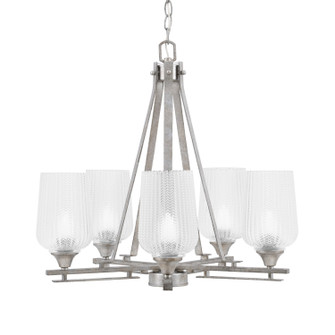 Uptowne Five Light Chandelier in Aged Silver (200|325-AS-4250)