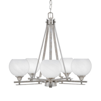 Uptowne Five Light Chandelier in Aged Silver (200|325-AS-4101)