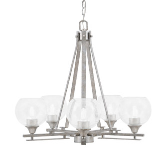 Uptowne Five Light Chandelier in Aged Silver (200|325-AS-4100)
