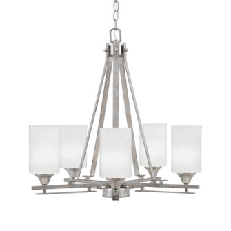 Uptowne Five Light Chandelier in Aged Silver (200|325-AS-3001)