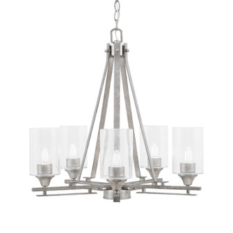 Uptowne Five Light Chandelier in Aged Silver (200|325-AS-300)
