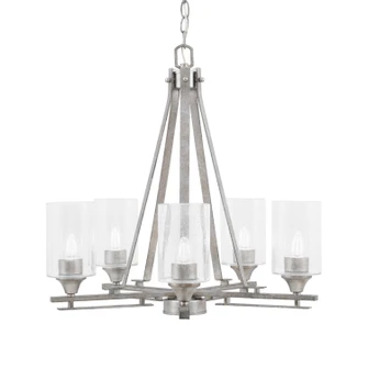 Uptowne Five Light Chandelier in Aged Silver (200|325-AS-300)
