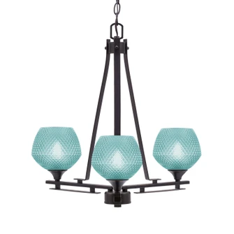 Uptowne Three Light Chandelier in Dark Granite (200|323-DG-4625)