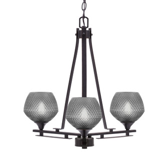 Uptowne Three Light Chandelier in Dark Granite (200|323-DG-4622)