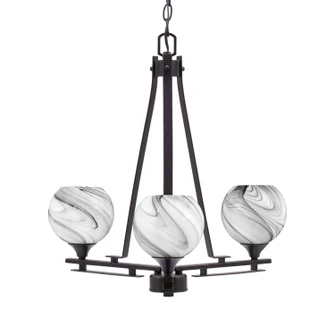 Uptowne Three Light Chandelier in Dark Granite (200|323-DG-4109)