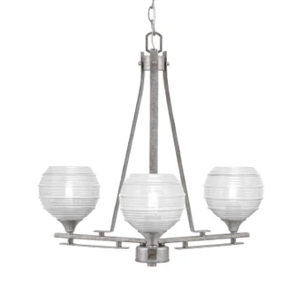 Uptowne Three Light Chandelier in Aged Silver (200|323-AS-5110)