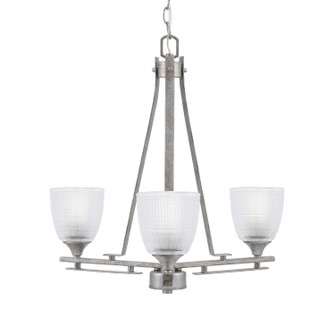 Uptowne Three Light Chandelier in Aged Silver (200|323-AS-500)