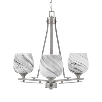 Uptowne Three Light Chandelier in Aged Silver (200|323-AS-4819)
