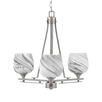 Uptowne Three Light Chandelier in Aged Silver (200|323-AS-4819)