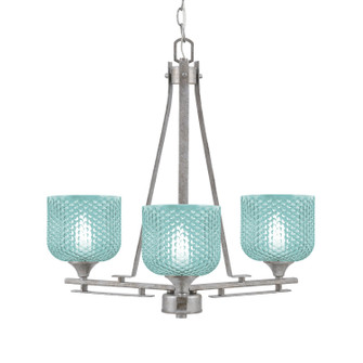 Uptowne Three Light Chandelier in Aged Silver (200|323-AS-4615)