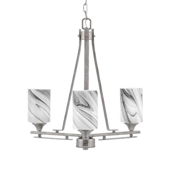 Uptowne Three Light Chandelier in Aged Silver (200|323-AS-3009)