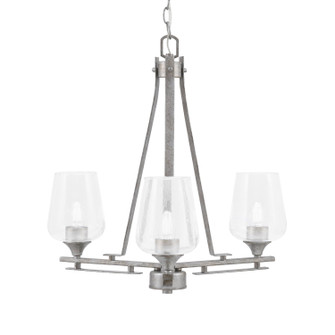 Uptowne Three Light Chandelier in Aged Silver (200|323-AS-210)