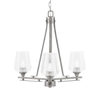 Uptowne Three Light Chandelier in Aged Silver (200|323-AS-210)