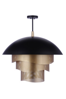 Sculptural Statement Pendants LED Pendant in Flat Black/Matte Gold (46|P1011FBMG-LED)