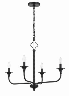Jolenne Four Light Chandelier in Flat Black (46|57024-FB)