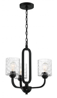 Collins Three Light Chandelier in Flat Black (46|54223-FB)