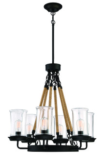 Homestead Six Light Outdoor Chandelier in Espresso (46|52026-ESP)